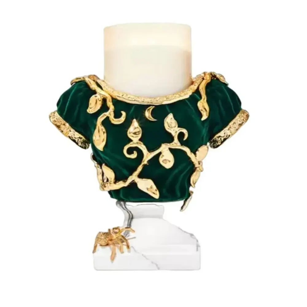 BBW Marble Headless Bust w. Spider Large 3 Wick Candle Holder / Pedestal Decor